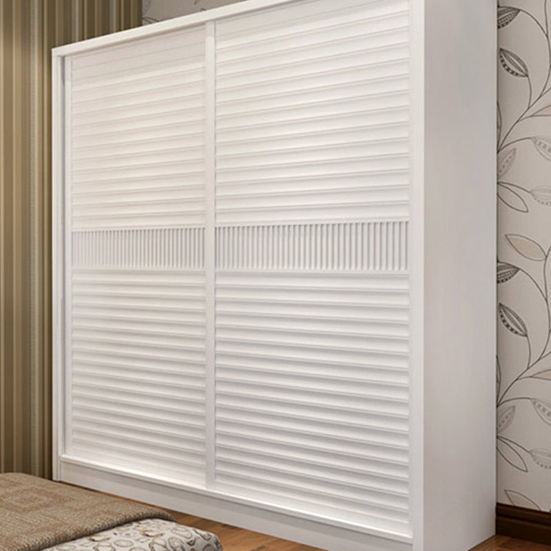 Modern Storage Cabinet with Sliding Doors Manufactured Wood White Cabinet for Bedroom