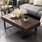 Solid Wood Sled Coffee Cocktail Table in Brown of 17.7" High
