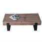 Solid Wood Sled Coffee Cocktail Table in Brown of 17.7" High
