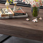 Solid Wood Sled Coffee Cocktail Table in Brown of 17.7" High