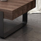 Solid Wood Sled Coffee Cocktail Table in Brown of 17.7" High