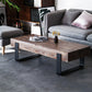 Solid Wood Sled Coffee Cocktail Table in Brown of 17.7" High