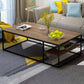 Contemporary Rectangle Wooden Coffee Table with 1 Shelf and Steel Frame Base Clearhalo 'Coffee & Accent Tables' 'Coffee Tables' 'coffee_tables' 'furn' 'furn_coffee_tables' 'Furniture' 'Living Room Furniture' 6322531