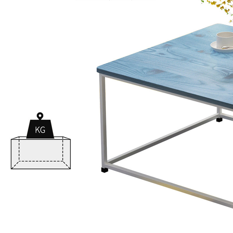 Contemporary Rectangle Wooden Coffee Table with 1 Shelf and Steel Frame Base Clearhalo 'Coffee & Accent Tables' 'Coffee Tables' 'coffee_tables' 'furn' 'furn_coffee_tables' 'Furniture' 'Living Room Furniture' 6322534