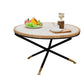 Cross Legs Round Glass Coffee Cocktail Table with Rattan Accent Clearhalo 'Coffee & Accent Tables' 'Coffee Tables' 'coffee_tables' 'furn' 'furn_coffee_tables' 'Furniture' 'Living Room Furniture' 6322543