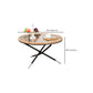 Cross Legs Round Glass Coffee Cocktail Table with Rattan Accent Clearhalo 'Coffee & Accent Tables' 'Coffee Tables' 'coffee_tables' 'furn' 'furn_coffee_tables' 'Furniture' 'Living Room Furniture' 6322553