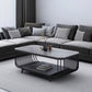 Glam Slate Coffee Table Rectangle Coffee or End Table with Shelf Black Gray Clearhalo 'Coffee & Accent Tables' 'Coffee Tables' 'coffee_tables' 'furn' 'furn_coffee_tables' 'Furniture' 'Living Room Furniture' 6322556
