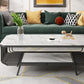 Glam Slate Coffee Table Rectangle Coffee or End Table with Shelf Clearhalo 'Coffee & Accent Tables' 'Coffee Tables' 'coffee_tables' 'furn' 'furn_coffee_tables' 'Furniture' 'Living Room Furniture' 6322563