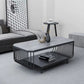 Glam Slate Coffee Table Rectangle Coffee or End Table with Shelf Clearhalo 'Coffee & Accent Tables' 'Coffee Tables' 'coffee_tables' 'furn' 'furn_coffee_tables' 'Furniture' 'Living Room Furniture' 6322564