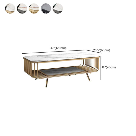 Glam tavolino in ardesia caffè rettangolo o tavolino con scaffale