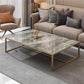 Glam Slate Coffee Table Rectangle Gold Frame Coffee or End Table Clearhalo 'Coffee & Accent Tables' 'Coffee Tables' 'coffee_tables' 'furn' 'furn_coffee_tables' 'Furniture' 'Living Room Furniture' 6322572