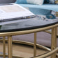 Contemporary Simple Glass Round Coffee Cocktail Table - 17.7" H Clearhalo 'Coffee & Accent Tables' 'Coffee Tables' 'coffee_tables' 'furn' 'furn_coffee_tables' 'Furniture' 'Living Room Furniture' 6322617