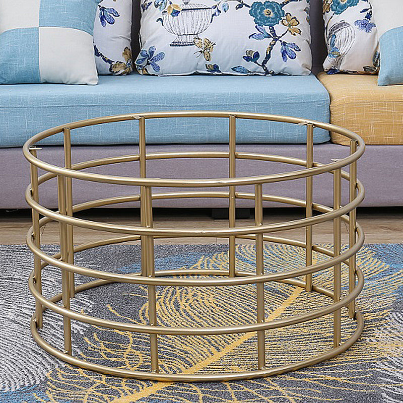 Contemporary Simple Glass Round Coffee Cocktail Table - 17.7" H Clearhalo 'Coffee & Accent Tables' 'Coffee Tables' 'coffee_tables' 'furn' 'furn_coffee_tables' 'Furniture' 'Living Room Furniture' 6322620