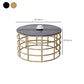 Contemporary Simple Glass Round Coffee Cocktail Table - 17.7" H Clearhalo 'Coffee & Accent Tables' 'Coffee Tables' 'coffee_tables' 'furn' 'furn_coffee_tables' 'Furniture' 'Living Room Furniture' 6322624