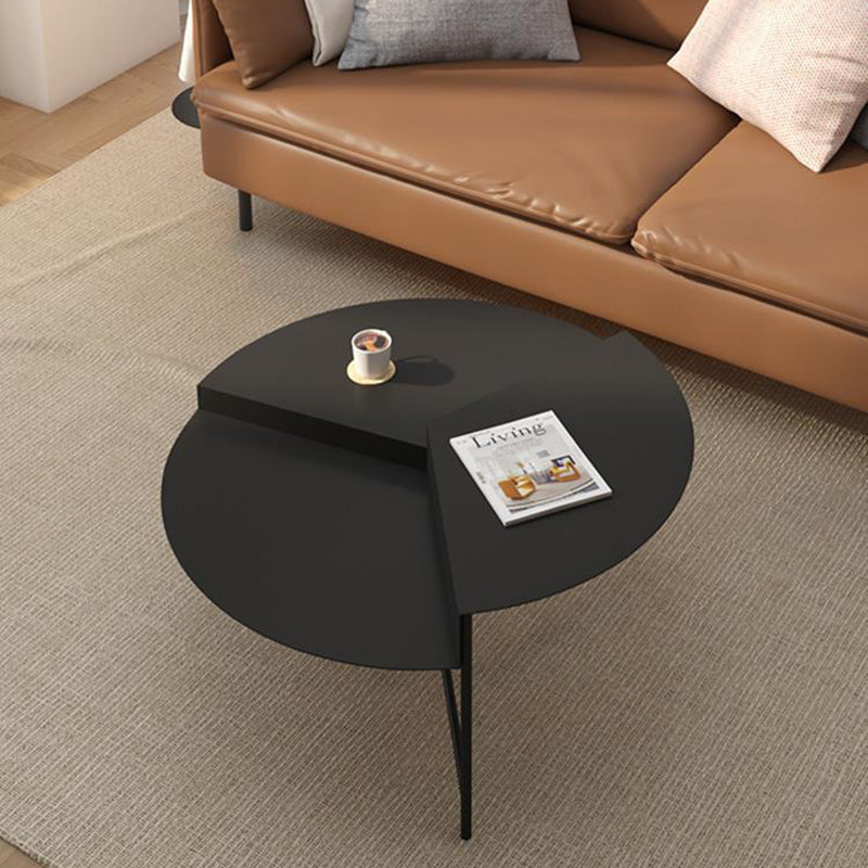 Iron Cross Legs Cocktail Table 17.7" Tall Round Top Coffee Table