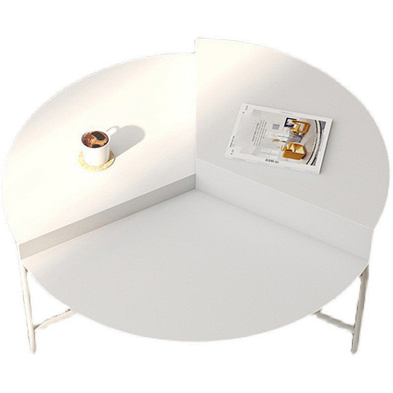 Iron Cross Legs Cocktail Table 17.7" Tall Round Top Coffee Table