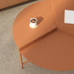 Iron Cross Legs Cocktail Table 17.7" Tall Round Top Coffee Table