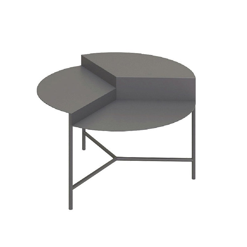 Iron Cross Legs Cocktail Table 17.7" Tall Round Top Coffee Table