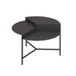 Iron Cross Legs Cocktail Table 17.7" Tall Round Top Coffee Table