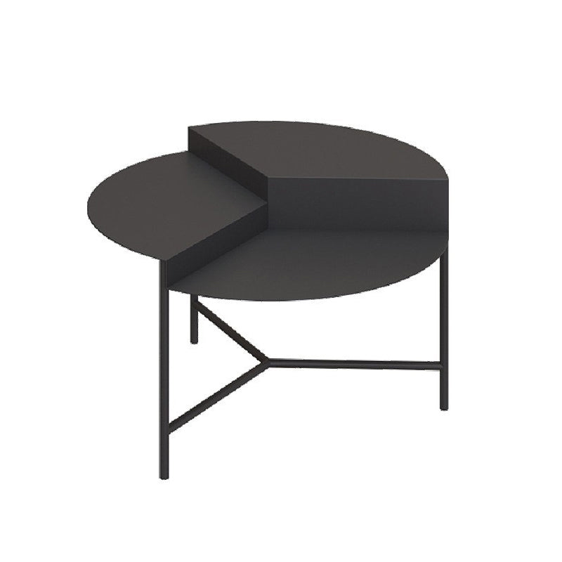 Iron Cross Legs Cocktail Table 17.7" Tall Round Top Coffee Table