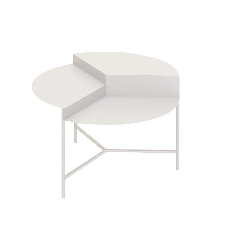 Iron Cross Legs Cocktail Table 17.7" Tall Round Top Coffee Table