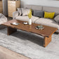 Table basse rectangulaire en bois massif, table basse luge marron foncé