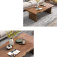 Table basse rectangulaire en bois massif, table basse luge marron foncé