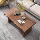 Table basse rectangulaire en bois massif, table basse luge marron foncé
