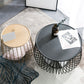 Metal Round Frame Coffee Table Set Mid Century Iron Simple Cocktail Table