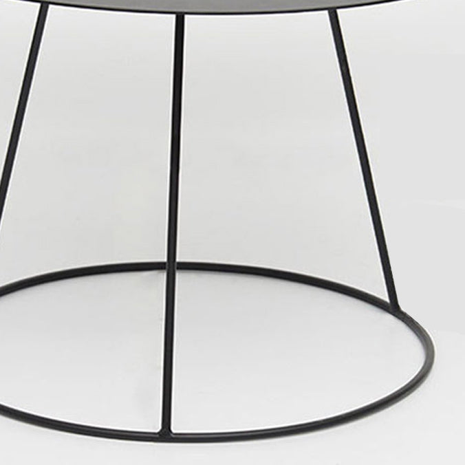 Mid-Century Modern Iron Coffee Table Set Black Finish Round Cocktail Table Clearhalo 'Coffee & Accent Tables' 'Coffee Tables' 'coffee_tables' 'furn' 'furn_coffee_tables' 'Furniture' 'Living Room Furniture' 6322740