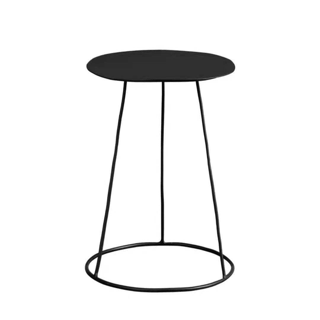 Mid-Century Modern Iron Coffee Table Set Black Finish Round Cocktail Table 16"L x 16"W x 25.5"H Clearhalo 'Coffee & Accent Tables' 'Coffee Tables' 'coffee_tables' 'furn' 'furn_coffee_tables' 'Furniture' 'Living Room Furniture' 6322749