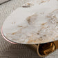 Slate Oval Coffee Table Golden Metal Frame Abstract Cocktail Table, 14.17" High Clearhalo 'Coffee & Accent Tables' 'Coffee Tables' 'coffee_tables' 'furn' 'furn_coffee_tables' 'Furniture' 'Living Room Furniture' 6322758