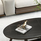 17.7" Tall Iron Cross Legs Cocktail Table Oval Slate Top Coffee Table Clearhalo 'Coffee & Accent Tables' 'Coffee Tables' 'coffee_tables' 'furn' 'furn_coffee_tables' 'Furniture' 'Living Room Furniture' 6322772