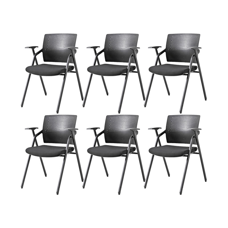 19" Wide Contemporary Desk Chair Black No Wheels Office Chair 6 Piece Set Clearhalo 'furn' 'furn_office_chair' 'Furniture' 'Office Chairs' 'Office Furniture' 'office_chair' 6322784
