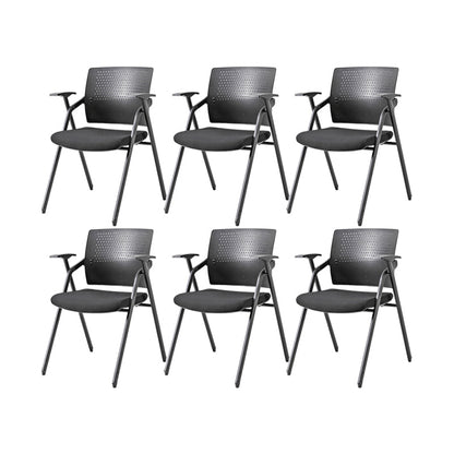 19" Wide Contemporary Desk Chair Black No Wheels Office Chair 6 Piece Set Clearhalo 'furn' 'furn_office_chair' 'Furniture' 'Office Chairs' 'Office Furniture' 'office_chair' 6322784