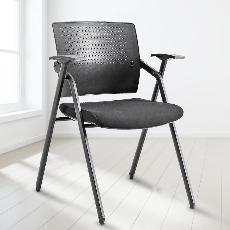 19" Wide Contemporary Desk Chair Black No Wheels Office Chair Clearhalo 'furn' 'furn_office_chair' 'Furniture' 'Office Chairs' 'Office Furniture' 'office_chair' 6322785