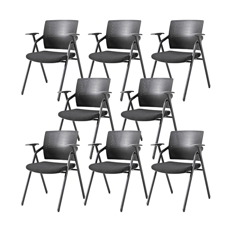 19" Wide Contemporary Desk Chair Black No Wheels Office Chair 8 Piece Set Clearhalo 'furn' 'furn_office_chair' 'Furniture' 'Office Chairs' 'Office Furniture' 'office_chair' 6322786