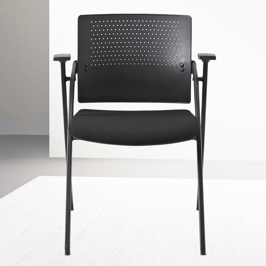 19" Wide Contemporary Desk Chair Black No Wheels Office Chair Clearhalo 'furn' 'furn_office_chair' 'Furniture' 'Office Chairs' 'Office Furniture' 'office_chair' 6322787