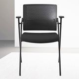 Sedia da scrivania contemporanea da 19 "sedia nera senza ruote sedia da ufficio