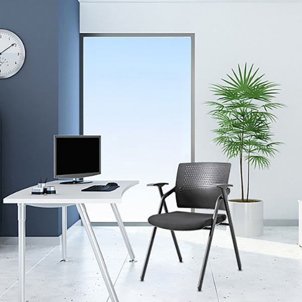 19" Wide Contemporary Desk Chair Black No Wheels Office Chair Clearhalo 'furn' 'furn_office_chair' 'Furniture' 'Office Chairs' 'Office Furniture' 'office_chair' 6322794