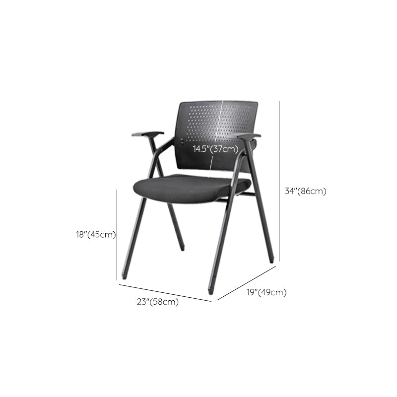 19" Wide Contemporary Desk Chair Black No Wheels Office Chair Clearhalo 'furn' 'furn_office_chair' 'Furniture' 'Office Chairs' 'Office Furniture' 'office_chair' 6322796
