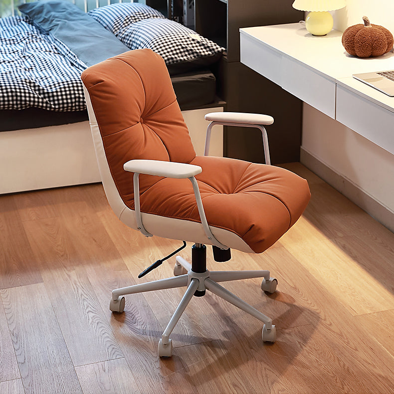 Padded Arms Swivel Office Chair Modern Mid Back Tufted Desk Chair 1 Piece Clearhalo 'furn' 'furn_office_chair' 'Furniture' 'Office Chairs' 'Office Furniture' 'office_chair' 6322797