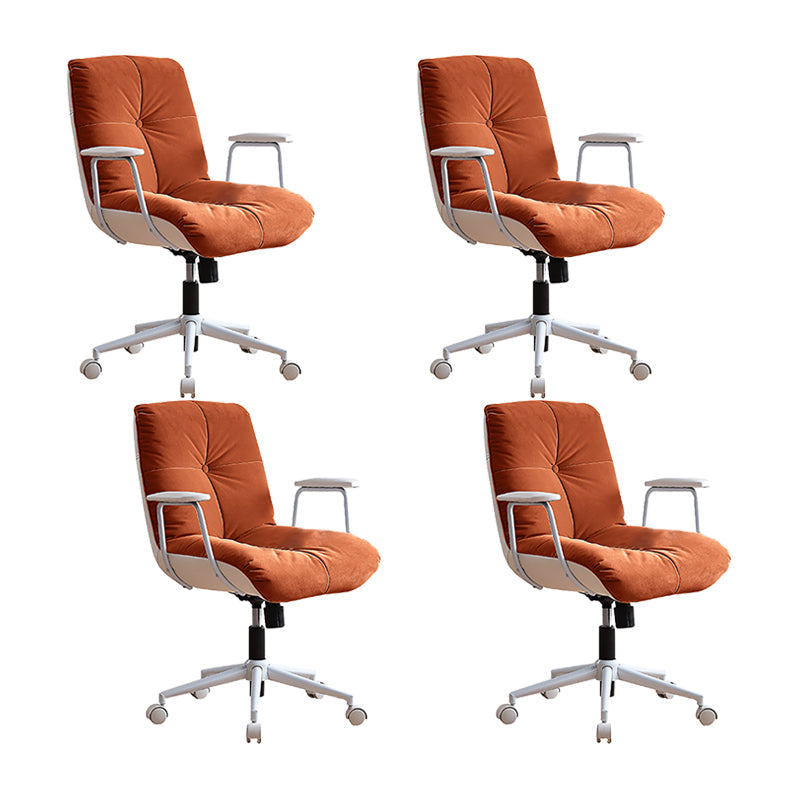 Padded Arms Swivel Office Chair Modern Mid Back Tufted Desk Chair 4 Piece Set Clearhalo 'furn' 'furn_office_chair' 'Furniture' 'Office Chairs' 'Office Furniture' 'office_chair' 6322800