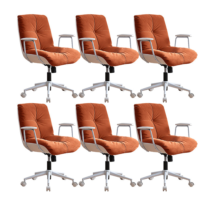 Padded Arms Swivel Office Chair Modern Mid Back Tufted Desk Chair 6 Piece Set Clearhalo 'furn' 'furn_office_chair' 'Furniture' 'Office Chairs' 'Office Furniture' 'office_chair' 6322802