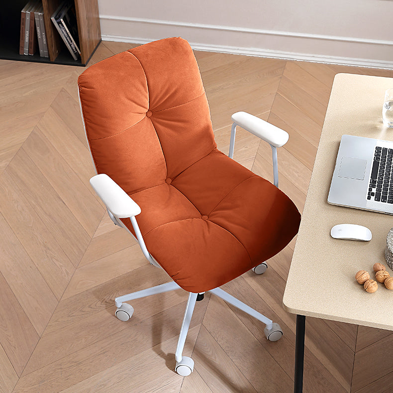 Padded Arms Swivel Office Chair Modern Mid Back Tufted Desk Chair Clearhalo 'furn' 'furn_office_chair' 'Furniture' 'Office Chairs' 'Office Furniture' 'office_chair' 6322803