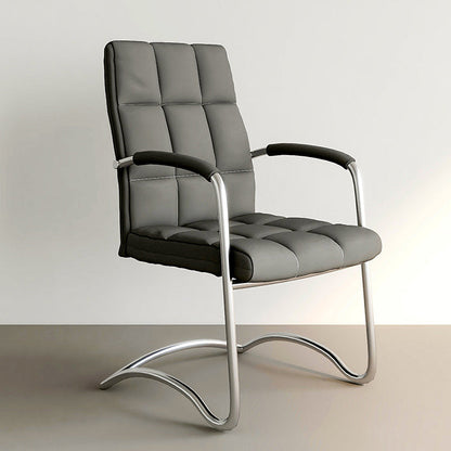 Modern Fixed Arms Desk Chair Faux Leather Mid Back Office Chair 1 Piece Clearhalo 'furn' 'furn_office_chair' 'Furniture' 'Office Chairs' 'Office Furniture' 'office_chair' 6322814
