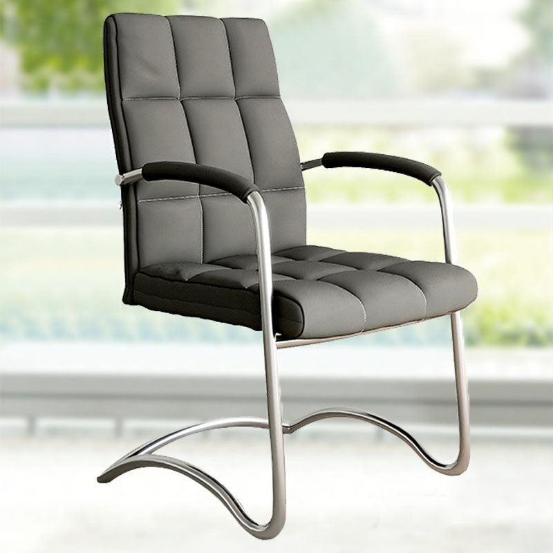 Modern Fixed Arms Desk Chair Faux Leather Mid Back Office Chair Clearhalo 'furn' 'furn_office_chair' 'Furniture' 'Office Chairs' 'Office Furniture' 'office_chair' 6322816
