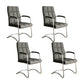 Modern Fixed Arms Desk Chair Faux Leather Mid Back Office Chair 4 Piece Set Clearhalo 'furn' 'furn_office_chair' 'Furniture' 'Office Chairs' 'Office Furniture' 'office_chair' 6322817