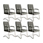 Modern Fixed Arms Desk Chair Faux Leather Mid Back Office Chair 6 Piece Set Clearhalo 'furn' 'furn_office_chair' 'Furniture' 'Office Chairs' 'Office Furniture' 'office_chair' 6322819