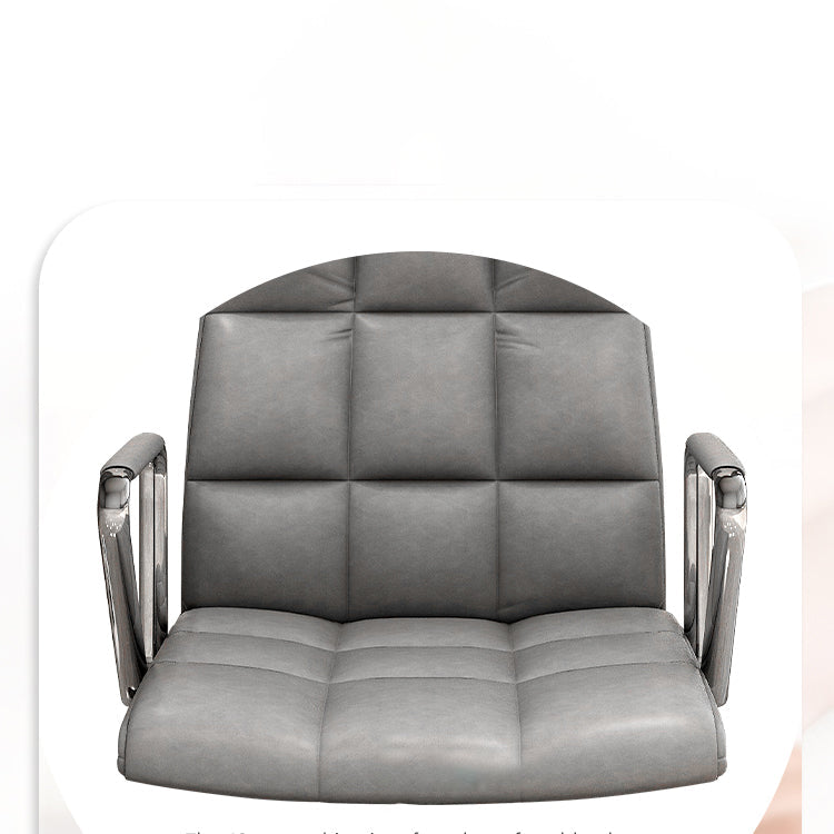 Modern Fixed Arms Desk Chair Faux Leather Mid Back Office Chair Clearhalo 'furn' 'furn_office_chair' 'Furniture' 'Office Chairs' 'Office Furniture' 'office_chair' 6322820